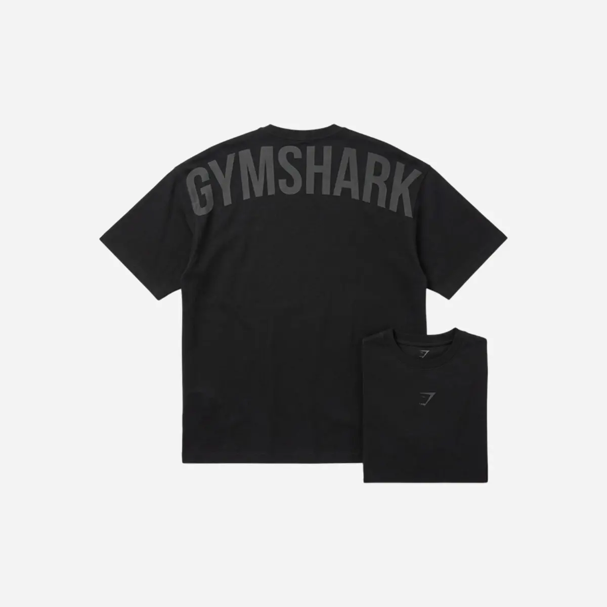 Gymshark Power T-Shirt Black/Asphalt Grey Oversized Fit 1