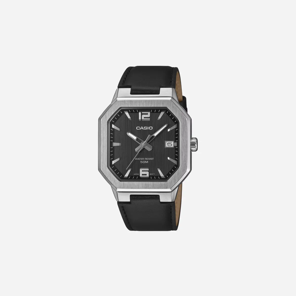 Casio Enticer Mtp-B195l-1Av Black Dial Leather Strap Watch 1