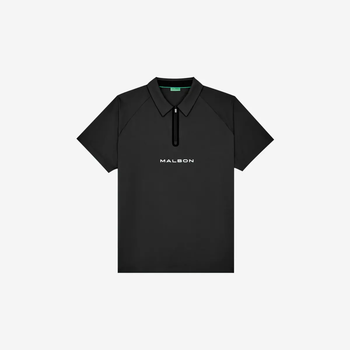 Malbon Performance Zip Raglan Polo Black 1