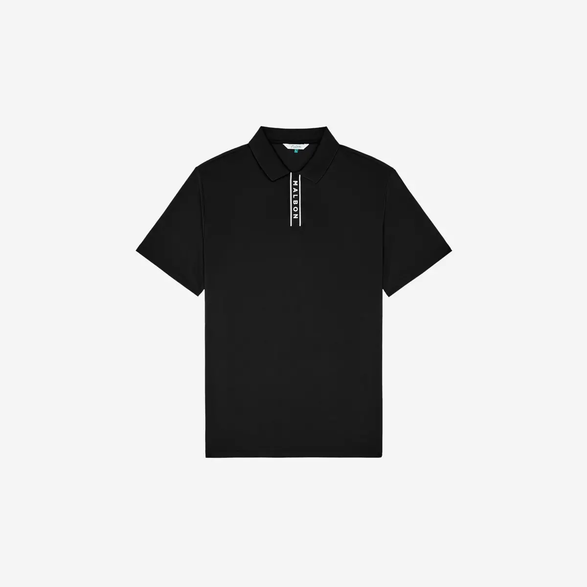 Malbon Block Placket Polo Black 1