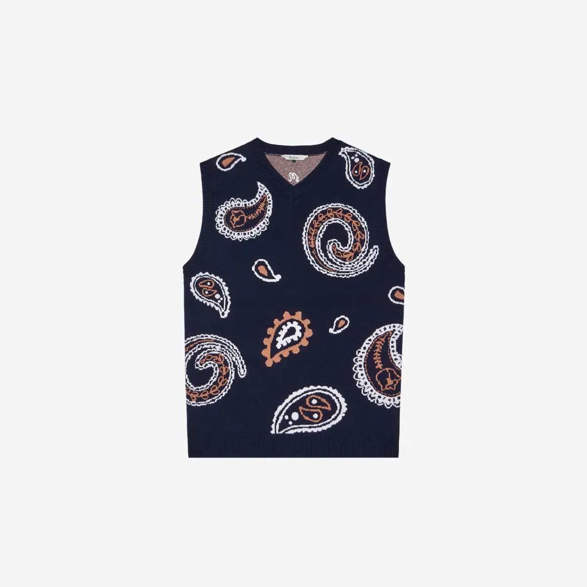 Malbon Paisley Sweater Vest Navy 1